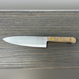 Vintage Chicago Cutlery 42S Chef’s Knife 8” Blade 1990s Wood Rivet Handle EUC